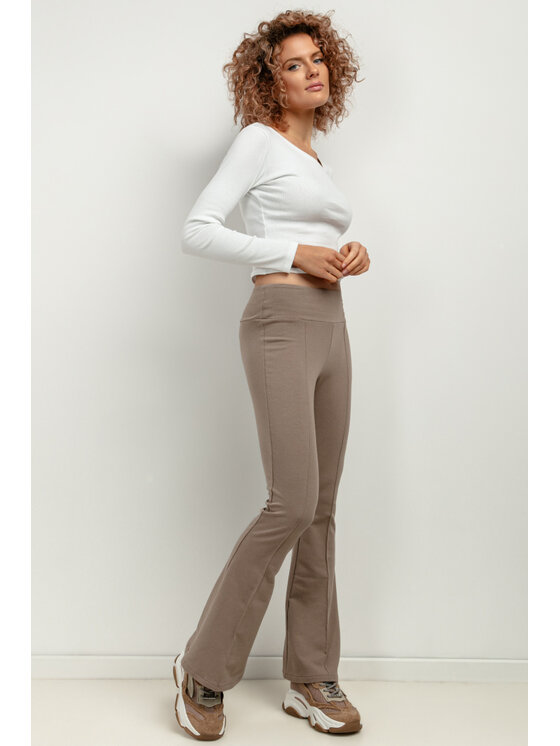 Spodnie dzianinowe, rozmiar L, Brązowe, T414/6/XL
