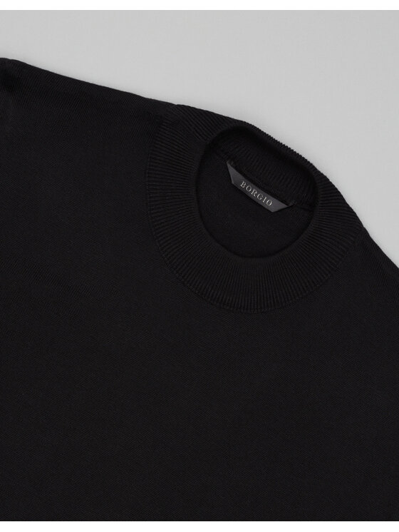 Borgio Borgio Sweter grottole_c Czarny Slim Fit