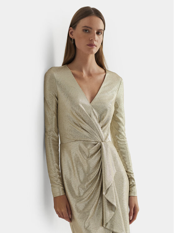 LAUREN RALPH LAUREN Lauren Ralph Lauren Коктейлна рокля 253919827005 Златист Slim Fit