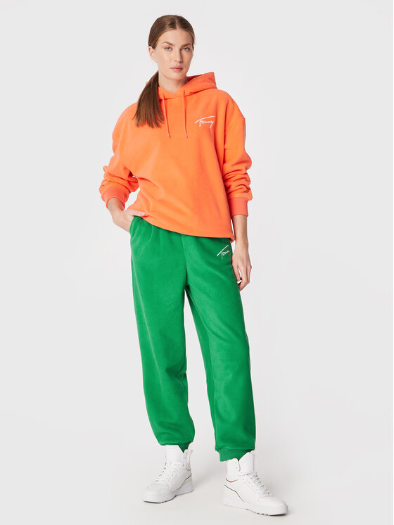 Tommy Jeans Tommy Jeans Felpa di pile Signature DW0DW14358 Arancione Oversize