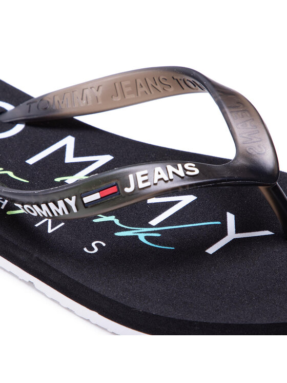 Tommy Jeans Tommy Jeans Джапанки Rubber Thong Beach Sandal EN0EN01302 Черен