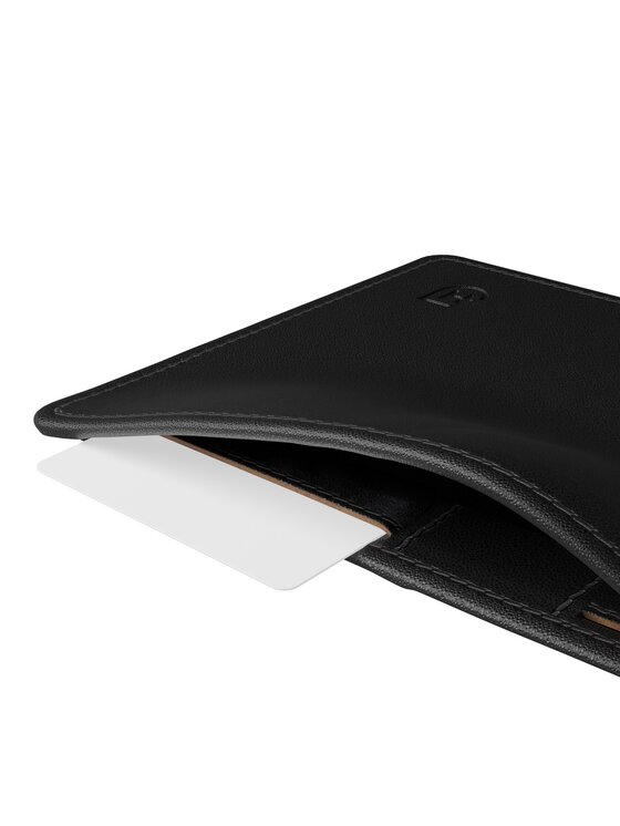 James Hawk James Hawk Mały Portfel Męski Męski skórzany portfel slim z RFID Czarny