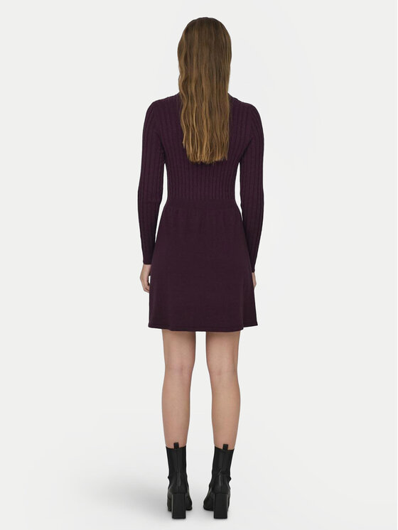 ONLY ONLY Sukienka dzianinowa 15306551 Bordowy Regular Fit