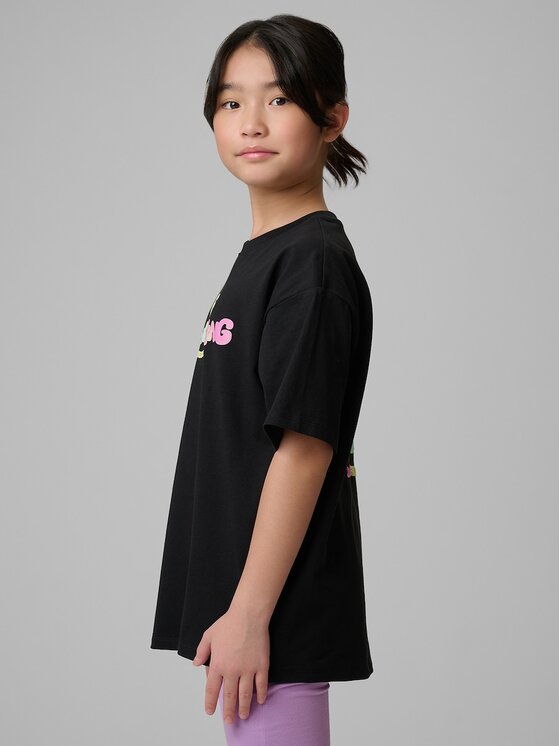 4F 4F T-Shirt 4FJRSS26TTSHF4137-020S Czarny Loose Fit