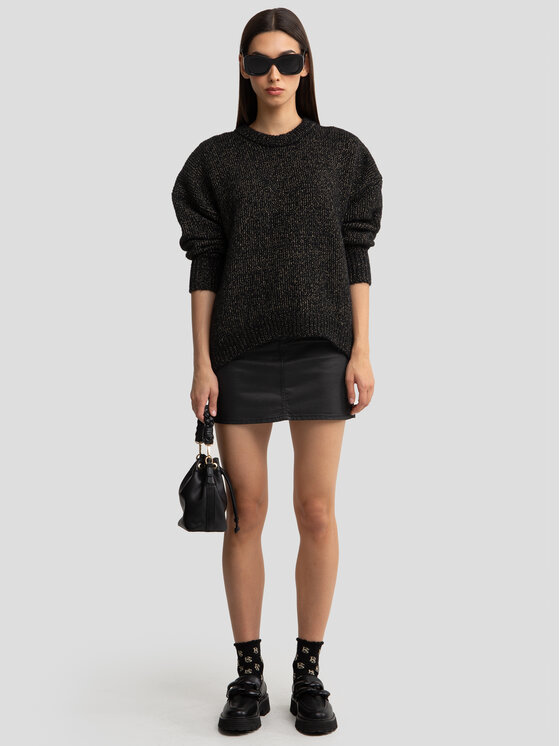 BIG STAR BIG STAR Sweter MAYAMESSA Czarny Oversize