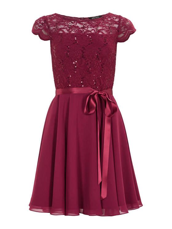 Swing Swing Sukienka koktajlowa 77760510 Bordowy Regular Fit