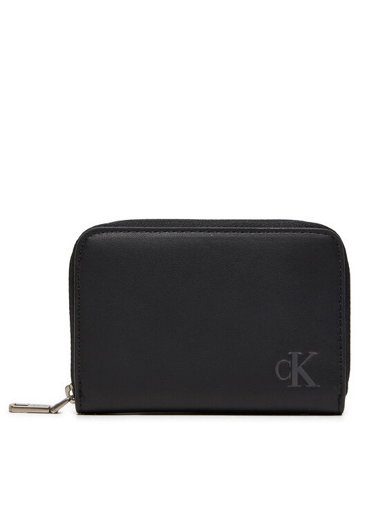 Calvin Klein Jeans Majhna ženska Denarnica Block Med Zip Around K60K612254 Črna