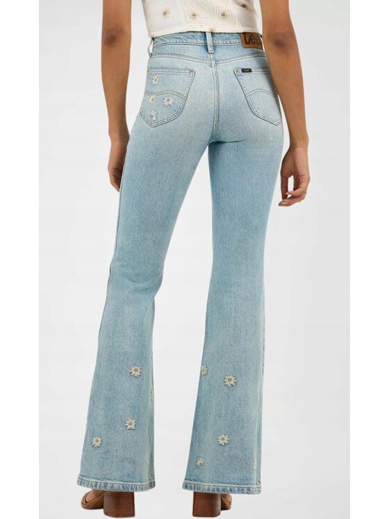 Lee Lee Jeansy High Rise Flare Niebieski Flare Fit