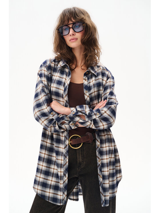blue shadow blue shadow Koszula Filia Granatowy Regular Fit