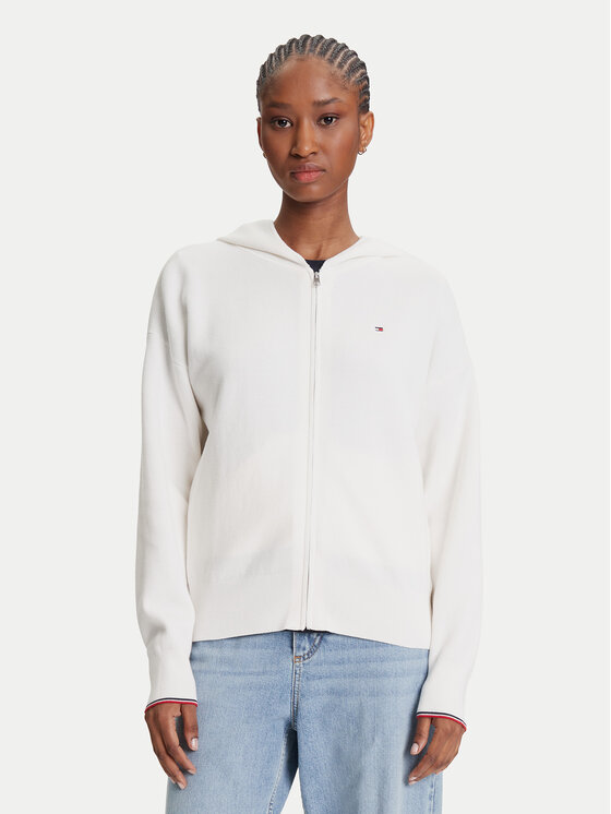 Tommy Hilfiger Tommy Hilfiger Kardigán WW0WW42018 Ekru Regular Fit