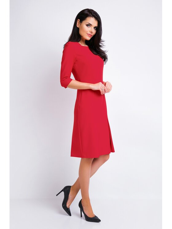 Awama Awama Sukienka codzienna A158 Czerwony Basic Fit