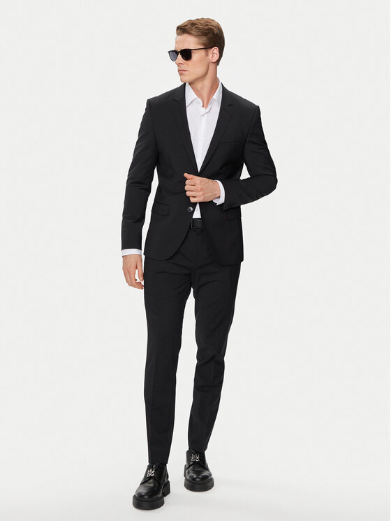 Hugo Oblek 50450994 Čierna Extra Slim Fit