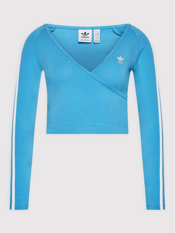 adidas adidas Bluzka adicolor Classics HC2041 Niebieski Slim Fit