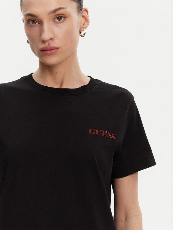 Guess Guess T-Shirt W5RI04 I3Z14 Czarny Regular Fit