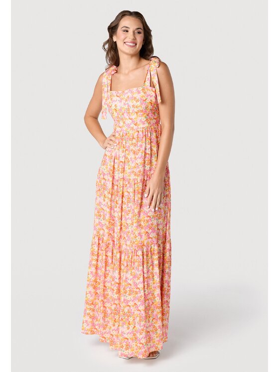 LAURELLA Letné šaty Laurella 4UL156410 Oranžová Regular Fit