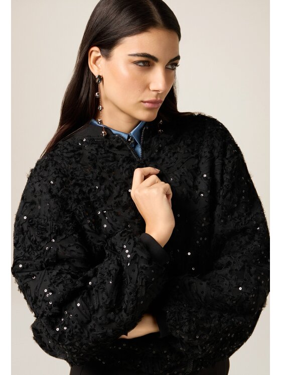 Oltre Oltre Cappotto 8012E000189N033 Nero Over Fit