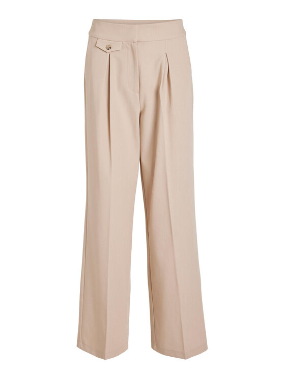 Vila Vila Spodnie materiałowe 14088007 Beżowy Straight Fit