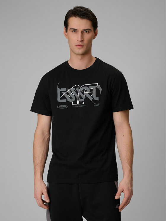 4F 4F T-Shirt FLUID EXPRESSIONS Czarny Regular Fit