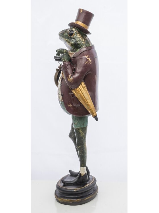 MIAhome MIAhome Figurka Żabi elegant z zegarkiem 46x15,5x14cm Kolorowy