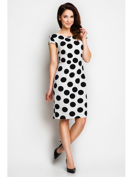 Awama Awama Sukienka letnia A097 Biały Basic Fit