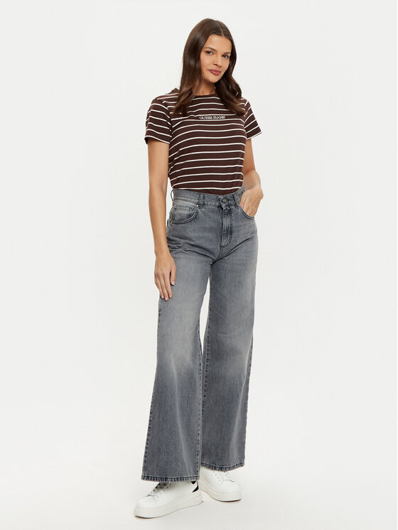 Guess Jeans Guess Jeans Тишърт W4BI53 KCIE1 Кафяв Regular Fit
