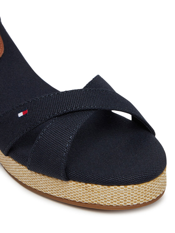 Tommy Hilfiger Tommy Hilfiger Sandały Flag Criss-Cros Mid Wedge Espad FW0FW08481 Granatowy