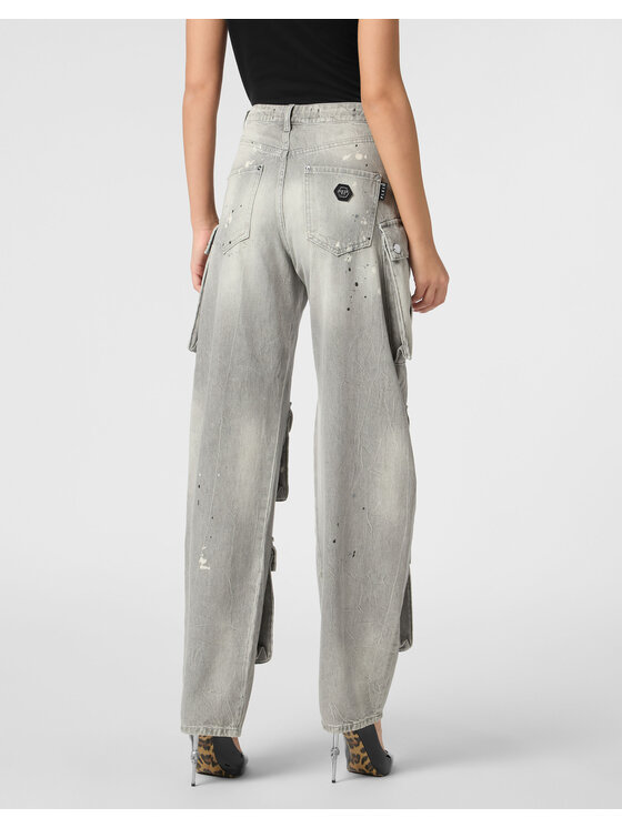 PHILIPP PLEIN PHILIPP PLEIN Jeansy 22669 Szary Cargo Fit