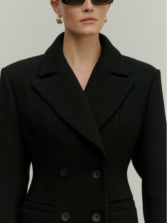 La Mania La Mania Cappotto CONTOUR Nero Classic Fit