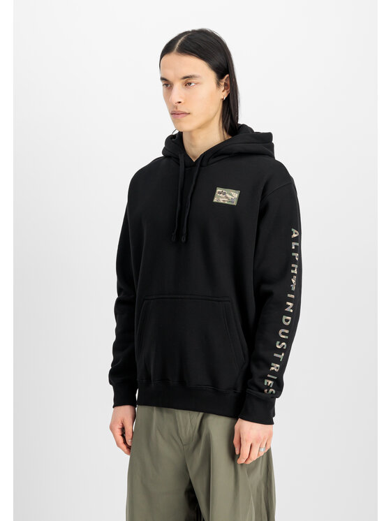 Alpha Industries Alpha Industries Bluza Camo Sleeve Hoodie Czarny Regular Fit