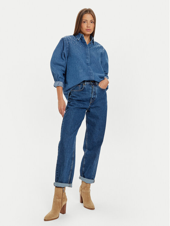 Pepe Jeans Pepe Jeans džínsová košeľa Charlie PL304962 Modrá Loose Fit