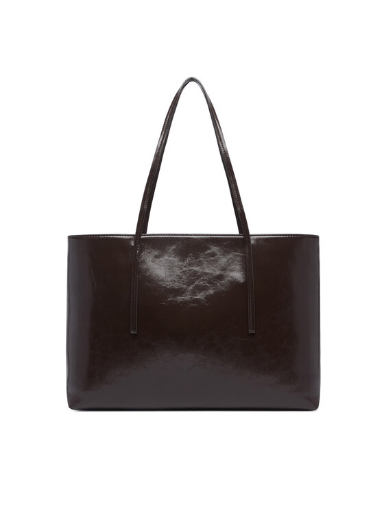 Calvin Klein Calvin Klein Τσάντα Foil Logo Glossy Tote W/ Pouch LV04F3537G Καφέ