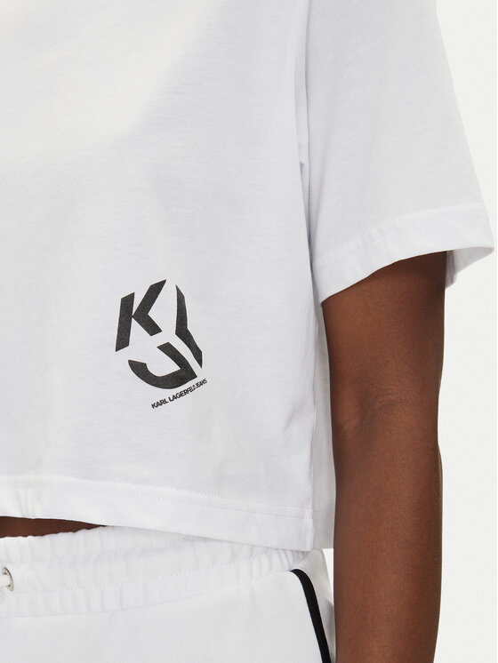 Karl Lagerfeld Jeans Karl Lagerfeld Jeans T-shirt A2W17076 Bijela Cropped Fit