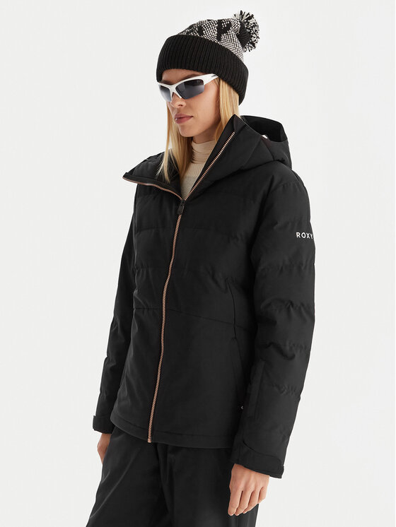 Roxy Roxy Lyžařská bunda Snowhill Puffy JK ERJTJ03535 Černá Tailored Fit