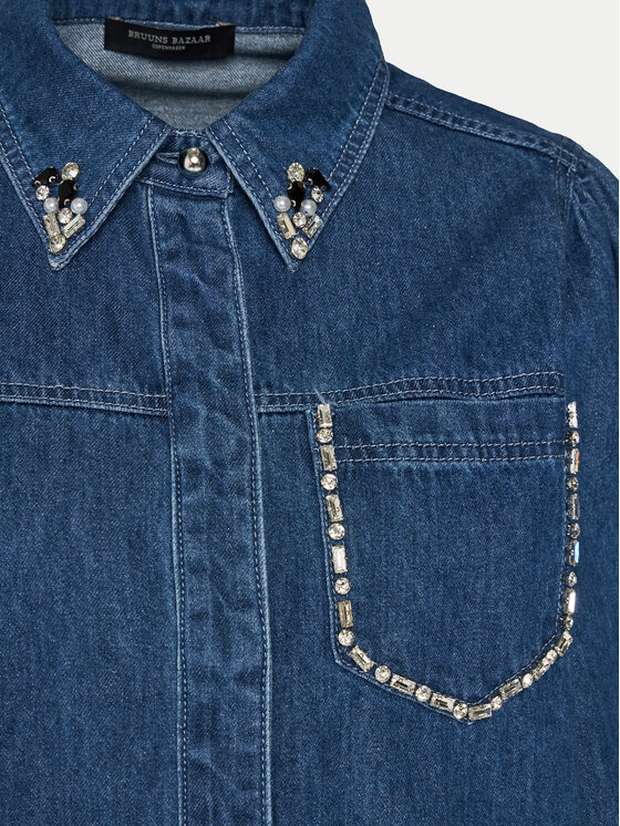 Bruuns Bazaar Bruuns Bazaar džinsiniai marškiniai Bess BBW4231 Mėlyna Regular Fit
