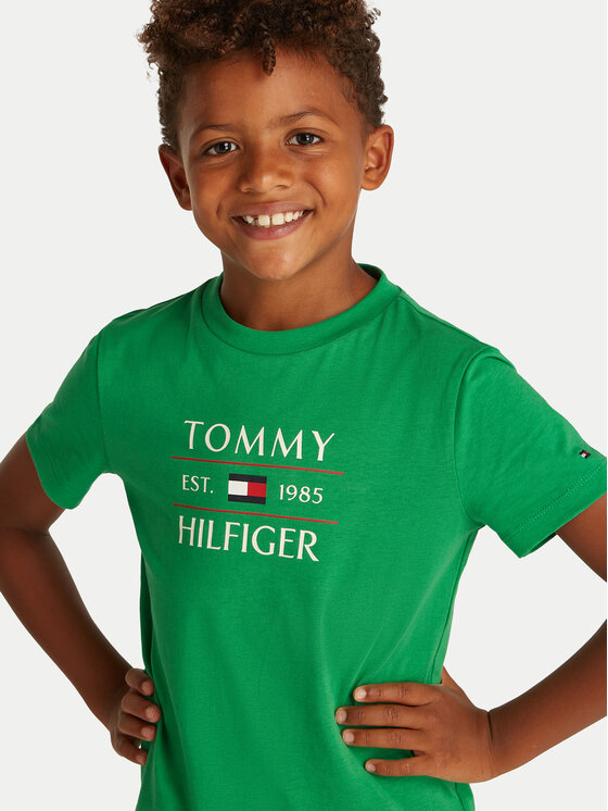 Tommy Hilfiger Tommy Hilfiger Тишърт KB0KB09538 D Зелен Regular Fit