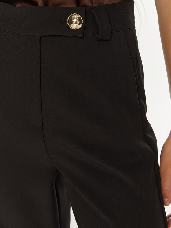 Maryley Maryley Medžiaginės kelnės 24IB563/43NE Juoda Regular Fit