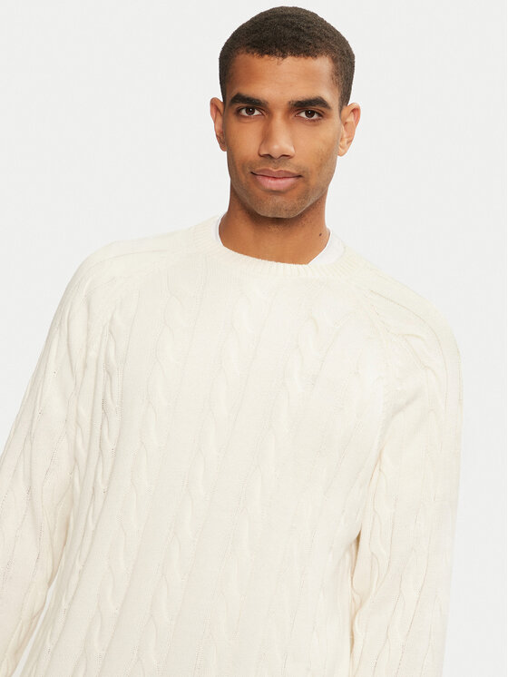 Pepe Jeans Pepe Jeans Pulover Camdem PM702455 Alb Regular Fit