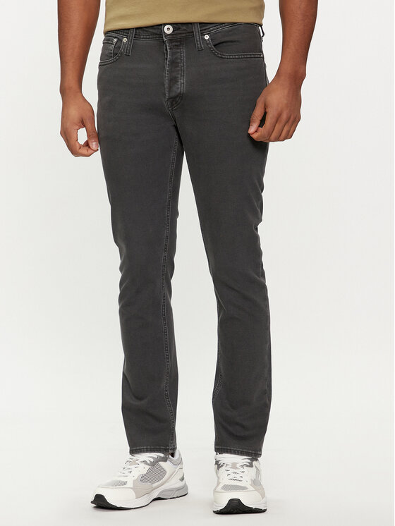 Jack&Jones Džinsi Tim 12249041 Pelēks Slim Fit