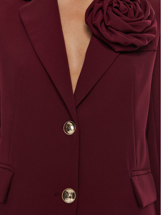 Maryley Maryley Marynarka 24IB202/43GI Bordowy Regular Fit
