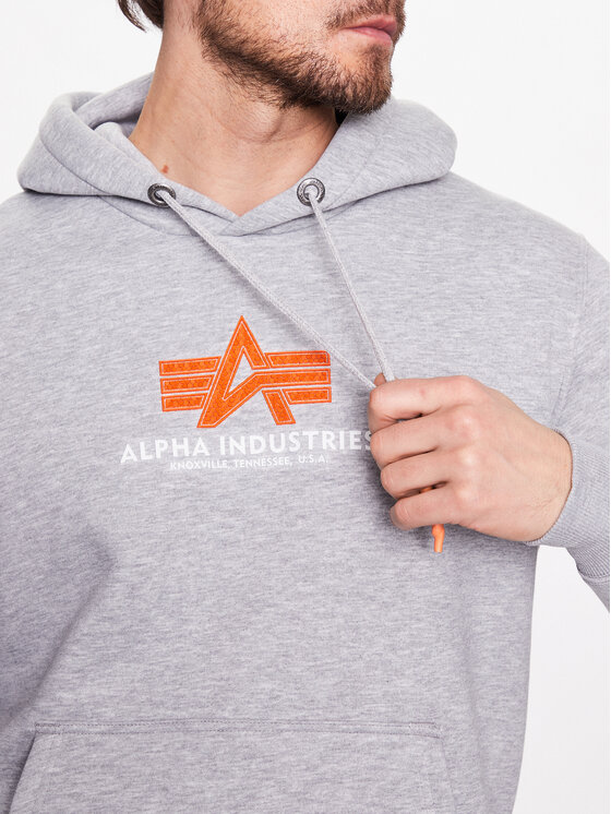 Alpha Industries Alpha Industries Bluza Basic Hoody Rubber 178312RB Szary Regular Fit