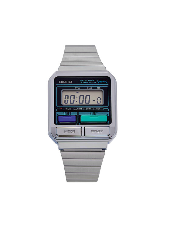 Casio Orologio Vintage 80s A120WE 1AEF Argento Modivo