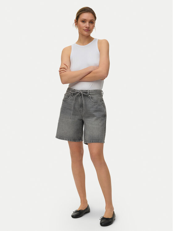 Vero Moda Vero Moda Pantaloni scurți de blugi Wien 10341837 Gri Relaxed Fit