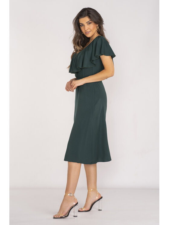 Awama Awama Sukienka letnia A659 Zielony Basic Fit