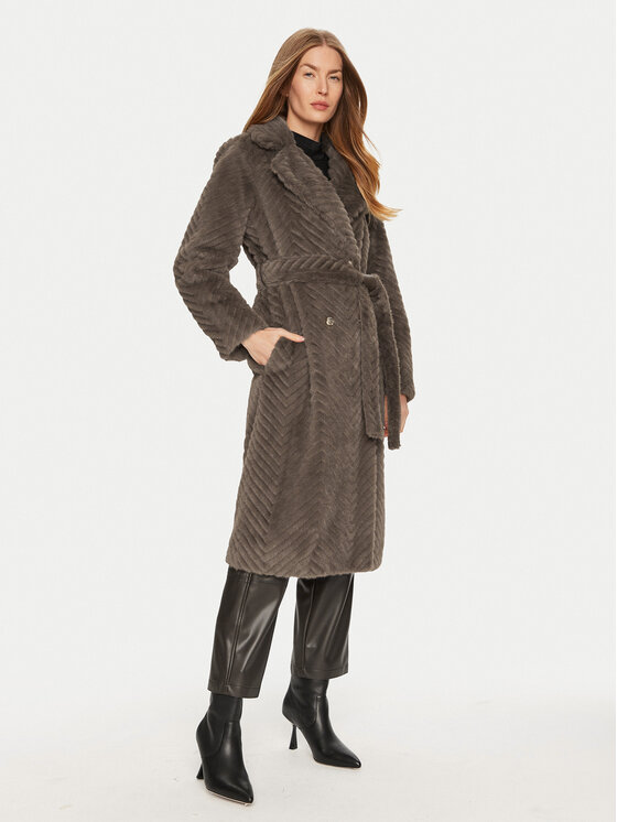 Marciano Guess Marciano Guess Кожено палто Claire 4BGL33 7206A Кафяв Regular Fit