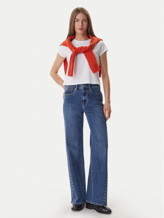 DKNY DKNY Póló DJ6T1740 Fehér Regular Fit