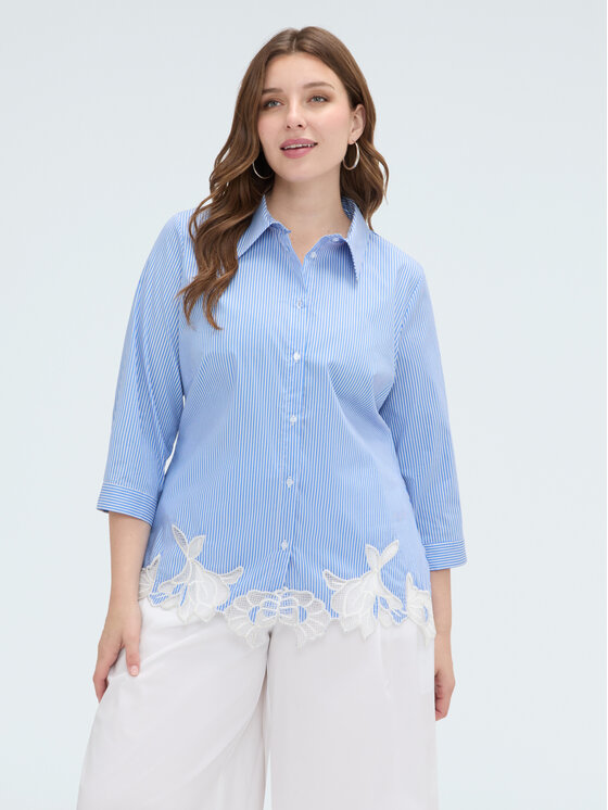 Fiorella Rubino Fiorella Rubino Camicia 5096T001510N0R4 Turchese Boxy Fit