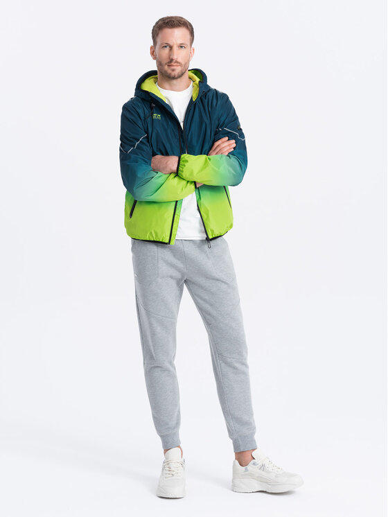 Ombre Ombre Bunda pro přechodné období OM-JANP-0105 Tyrkysová Regular Fit