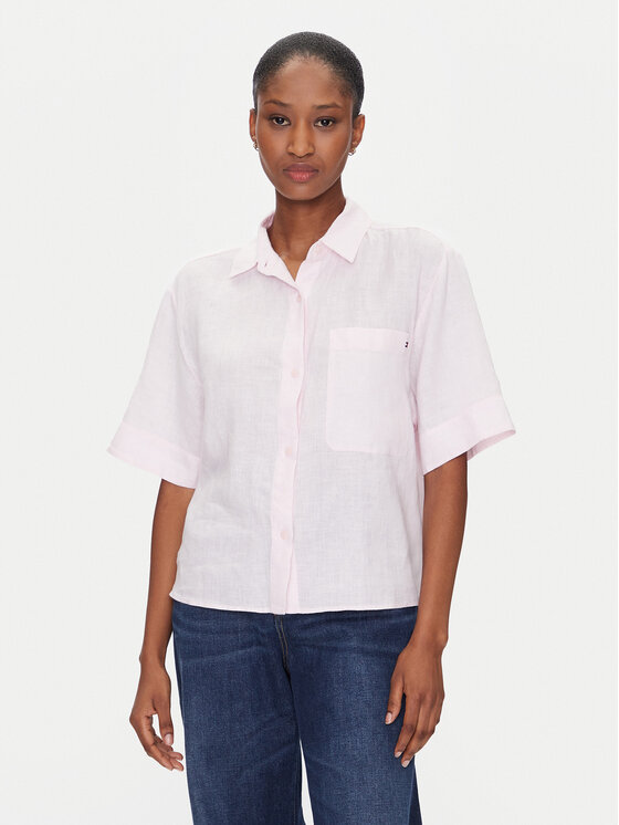 Tommy Hilfiger Tommy Hilfiger Cămașă WW0WW44720 Roz Relaxed Fit
