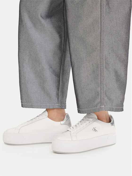 Calvin Klein Calvin Klein Tossud Flatform Lace Up Lth Met YW0YW01929 Valge