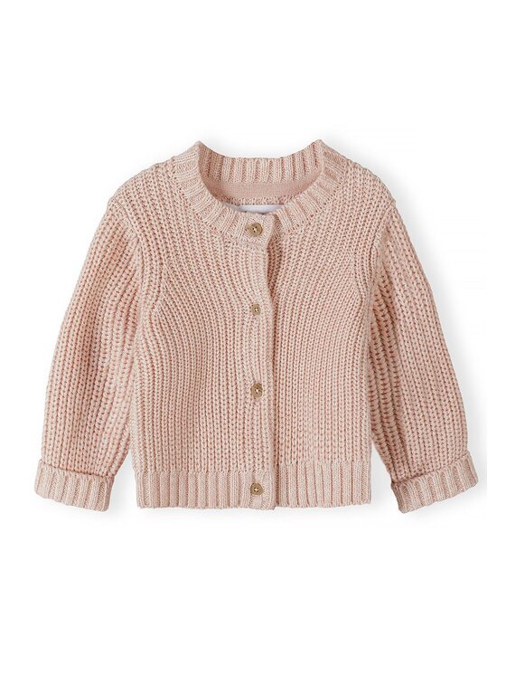 minoti minoti Kardigan 31BABYKNIT1 Różowy jasny Regular Fit